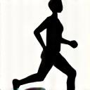 Icona di un atleta stilizzato in movimento, simbolo di fitness.