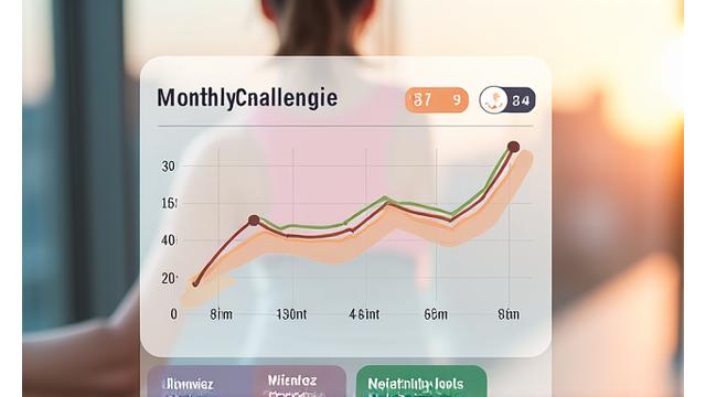 Grafico di monitoraggio del progresso fitness che mostra un miglioramento significativo dopo l'introduzione di nuove sfide.