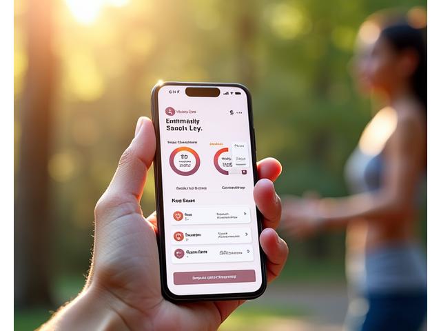 Schermo di smartphone che mostra l'app mobile Anima Sana con metriche di salute.