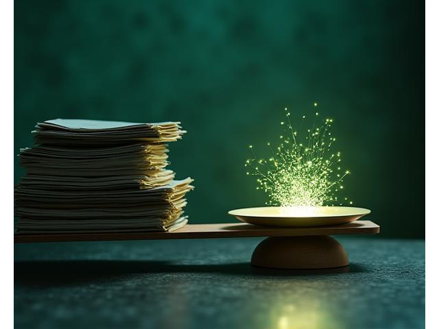 Immagine stilizzata di una bilancia della giustizia in equilibrio, con documenti legali e una mano che indica una firma, a simboleggiare trasparenza e equità giuridica.